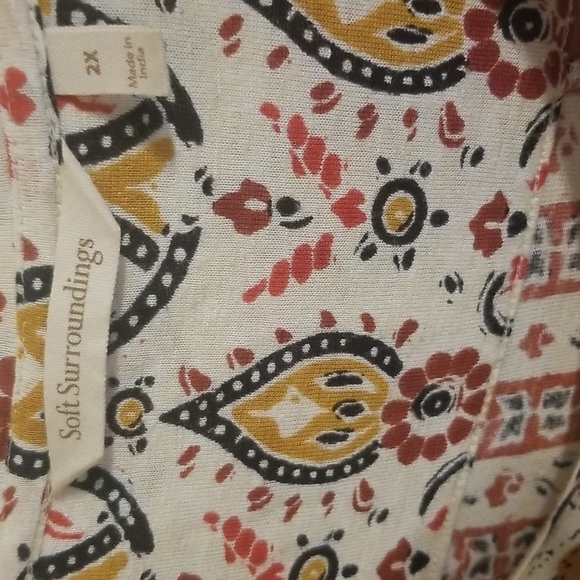 Soft Surroundings Plus Linen Blend Sugar Maple Tunic Top - Picture 6 of 7